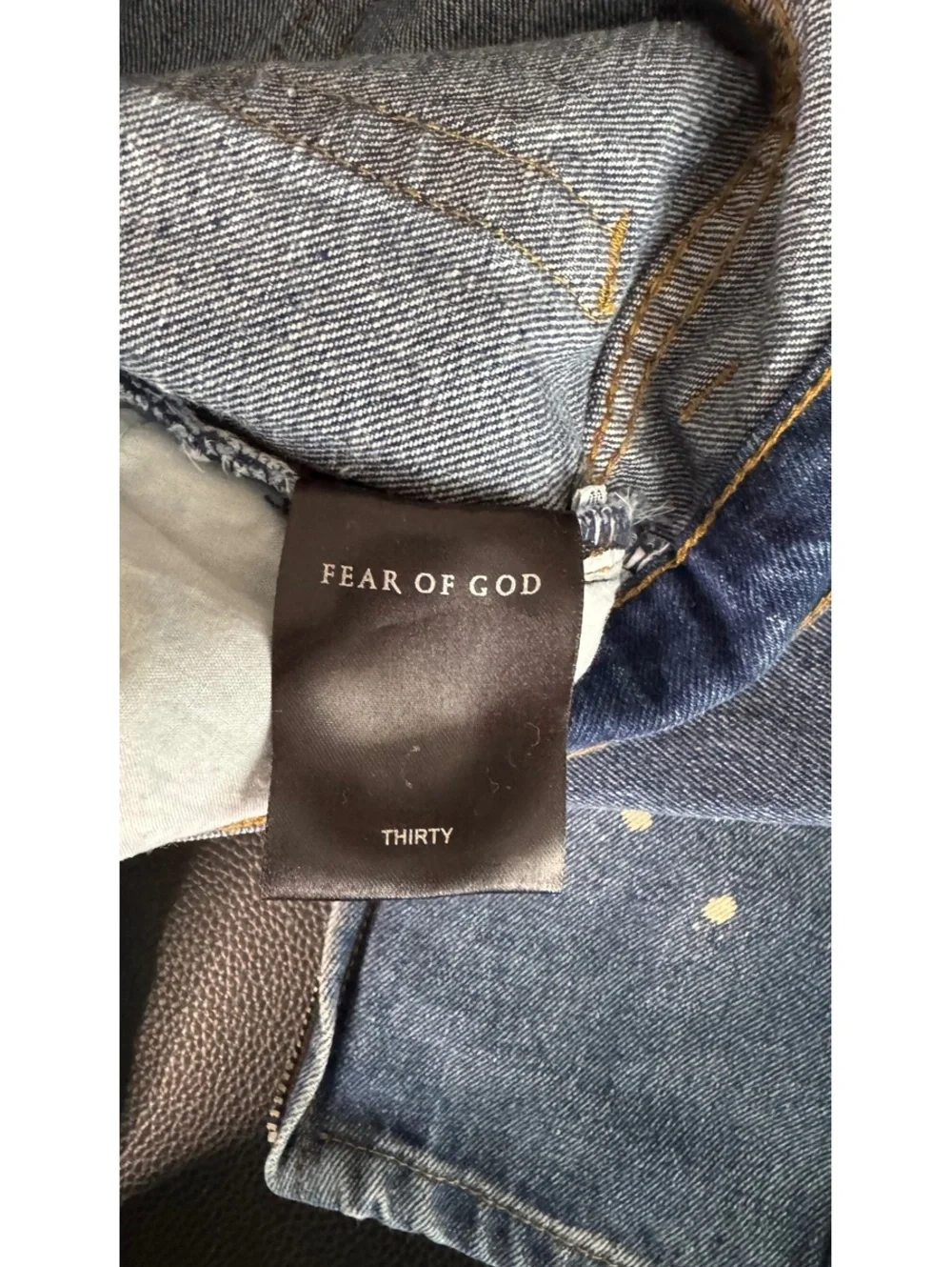 Fear of God Fourth Collection 2015-2016 Distressed Paint Splatter Zip Jeans 30